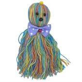 Ahtapot Şekilli Zilli Ve İpli Rengarenk Püsküllü Sevimli Kedi Oyuncağı (5250) - 5