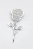 LitaeTrend Çelik Gül Broş - Gümüş thumbnail 1
