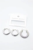 LitaeTrend 3'lü Halka Küpe - Gümüş thumbnail 1