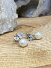 Yeni Günlük Kullanışlı Zarif İncili 925 Gümüş Küpe - 2