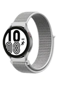 Samsung Galaxy Watch 4 Hasırlı Cırtcırtlı Kordon - Beyaz - 1
