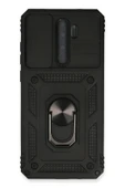Xiaomi Redmi Note 8 Pro Kılıf Pars Lens Yüzüklü Silikon - Siyah - 1