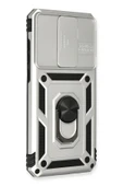 Xiaomi Redmi Note 8 Pro Kılıf Pars Lens Yüzüklü Silikon - Gümüş - 2
