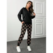 Lucky Life Kadın Uzun Kollu Iki Iplik Kumaş Fermuar Ve Cep Detay Kapüşonlu Ikili Takım - 12