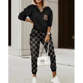 Lucky Life Kadın Uzun Kollu Iki Iplik Kumaş Fermuar Ve Cep Detay Kapüşonlu Ikili Takım - 14