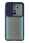 Xiaomi Redmi Note 8 Pro Kılıf Palm Buzlu Kamera Sürgülü Silikon - Lacivert - 1