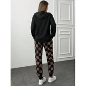 Lucky Life Kadın Uzun Kollu Iki Iplik Kumaş Fermuar Ve Cep Detay Kapüşonlu Ikili Takım - 11