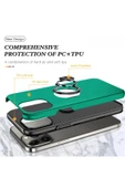 iPhone 13 Pro Max Kılıf Elit Yüzüklü Kapak - Yeşil thumbnail 2