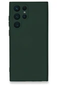 Samsung Galaxy S23 Ultra Kılıf Nano içi Kadife Silikon - Koyu Yeşil thumbnail 1