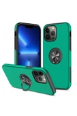 iPhone 13 Pro Max Kılıf Elit Yüzüklü Kapak - Yeşil thumbnail 1