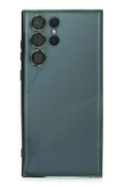 Samsung Galaxy S22 Ultra Kılıf Lensli Silikon - Yeşil thumbnail 2