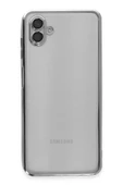 Samsung Galaxy A04 Kılıf Lensli Silikon - Gümüş thumbnail 2