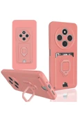 Xiaomi Redmi 14C Kılıf Zuma Kartvizitli Yüzüklü Silikon - Pembe thumbnail 1