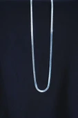 İtalyan Çelik Kolye 45cm 4mm Paslanmaz Gümüş - 2