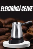 Paslanmaz Çelik Türk Kahvesi Makinesi 6 Fincan Kpasiteli Elektrikli Cezve - 1
