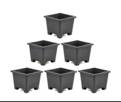 Omnipazar SY-5847 Dekoratif Plastik Kare Ayaklı Saksı 15 lt Antrasit 6 Adet thumbnail 1