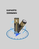 USB Type-C Girişli Şarjlı AA Lityum Pil | 1.5V Sabit Çıkış | 3200mWh (2'li Paket) - 4