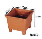 Omnipazar SY-5848 Dekoratif Plastik Kare Ayaklı Saksı 30 lt Kiremit 6 Adet - 2