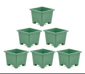 Omnipazar  SY-5848 Dekoratif Plastik Kare Ayaklı Saksı 30 lt Yeşil 6 Adet thumbnail 1