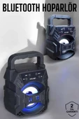 Taşınabilir Bluetooth Hoparlör Led Işıklı Uzun Pil Ömrü thumbnail 1