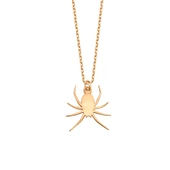 14 Ayar Altın Mikron Kaplama Örümcek Gümüş Kolye - CN00467 thumbnail 5