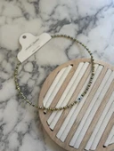 LitaeTrend Kristal Boncuklu Kolye - Haki Yeşil thumbnail 1