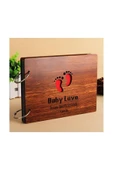 Kişiye Özel Isimli Ahşap Kapaklı Baby Love Temalı Kendin Yap Fotoğraf Albümü Hediyelik - 3