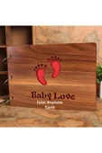 Kişiye Özel Isimli Ahşap Kapaklı Baby Love Temalı Kendin Yap Fotoğraf Albümü Hediyelik - 4