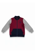 Erkek Çocuk Fermuarlı Sweatshirt  Bordo - 1