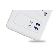 Honeywell 6'lı Akım Koruyucu Priz 2x USB-A + 2x USB-C 20W PD - Beyaz thumbnail 2