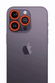 TNR iPhone 13 Pro Max Neon Fosforlu Kamera Lens - Turuncu - 1