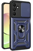 TNR Samsung Galaxy M15 Kılıf Pars Lens Yüzüklü Silikon - Lacivert - 1
