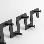 Zeta Siyah Metal Askı 6’lı Lüx Vestiyer Dolap Portmanto Elbise Ceket Çanta Asma Aparatı Askılık - 8