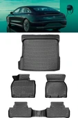 Rizline Mercedes EQE 2022 Sonrası 3D Havuzlu Paspas ve Bagaj Havuzu Set Siyah thumbnail 1
