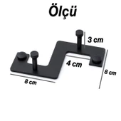 Zeta Siyah Metal Askı 2’li Lüx Vestiyer Dolap Portmanto Elbise Ceket Çanta Anahtar Asma Aparatı - 2