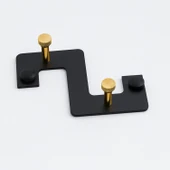 Zeta Siyah Metal Askı 2’li Lüx Vestiyer Dolap Portmanto Elbise Ceket Çanta Anahtar Asma Aparatı - 1