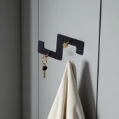 Zeta Siyah Metal Askı 2’li Lüx Vestiyer Dolap Portmanto Elbise Ceket Çanta Anahtar Asma Aparatı - 7