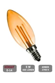 Buji Tasarım E14 Rustik Ampul Vintage Amber (5W - 400 Lümen)-(KIRILMAZ PLASTİK GÖVDE) - 1