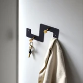 Zeta Siyah Metal Askı 2’li Lüx Vestiyer Dolap Portmanto Elbise Ceket Çanta Anahtar Asma Aparatı - 4