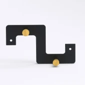 Zeta Siyah Metal Askı 2’li Lüx Vestiyer Dolap Portmanto Elbise Ceket Çanta Anahtar Asma Aparatı - 5