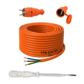 Seyyar 10 Metre Uzatma Kablosu TTR CCA Çok Telli 3x1.5 mm Elektrik Kablo Kontrol Kalem Dişi Erkek Fiş thumbnail 1