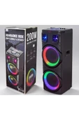 BÜYÜK BOY KABLOSUZ HOPARLÖR 200W ÇİFT KABLOSUZ MİKROFONLU KARAOKE BLUETOOTH SPEAKER ŞARJLI PARTYBOX - 6
