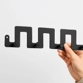 Zeta Siyah Metal Askı 6’lı Lüx Vestiyer Dolap Portmanto Elbise Ceket Çanta Asma Aparatı Askılık - 2