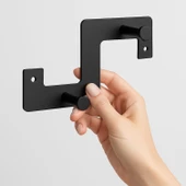 Zeta Siyah Metal Askı 2’li Lüx Vestiyer Dolap Portmanto Elbise Ceket Çanta Anahtar Asma Aparatı - 5