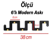 Zeta Siyah Altın Metal Askı 6’lı Lüx Vestiyer Dolap Portmanto Elbise Çanta Askılığı Gold Dekoratif - 4