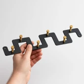 Zeta Siyah Altın Metal Askı 6’lı Lüx Vestiyer Dolap Portmanto Elbise Çanta Askılığı Gold Dekoratif - 2