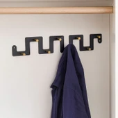 Zeta Siyah Altın Metal Askı 6’lı Lüx Vestiyer Dolap Portmanto Elbise Çanta Askılığı Gold Dekoratif - 3