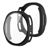 Samsung Galaxy Watch 8 44mm Uyumlu Kılıf Sert PC Kasa ve Ekran Koruyucu Kılıf  Siyah thumbnail 2