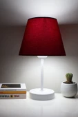 Vivido Home Bordo Modern Beyaz Ayaklı Abajur thumbnail 1