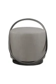 LOOP SERİSİ PUF, METAL HALKALI PUF, MAKYAJ OTURAĞI ,PUF BENCH MONTAJSIZ OTURAK SİYAH METAL AYAKLI - 1